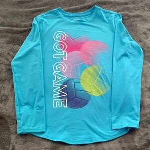 Athletic Works Kids Long Sleeve Tee - Blue with Colorful Graphic